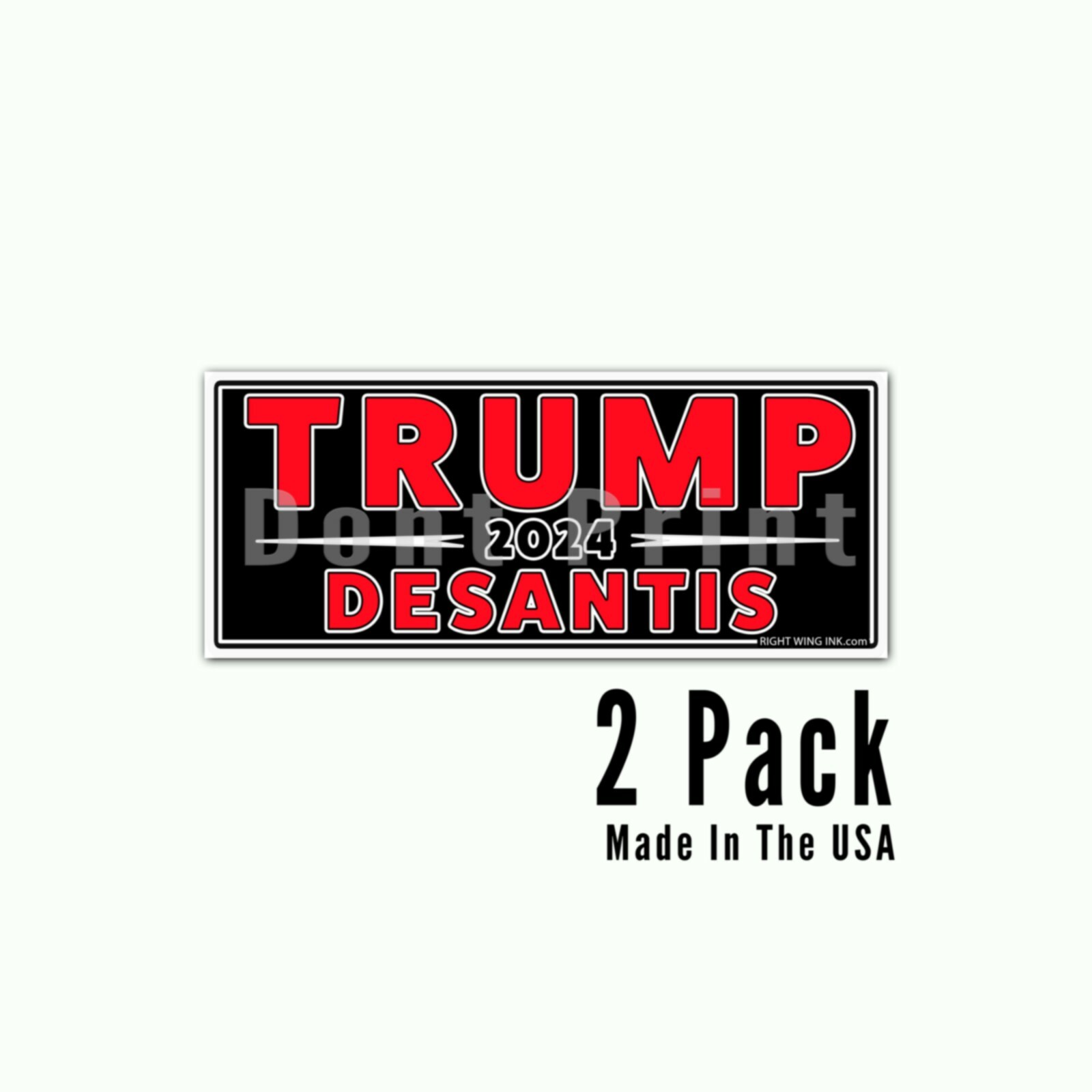 Trump Desantis 2024 Black – Stickers Decals Made In the USA Black – 2 Pack
