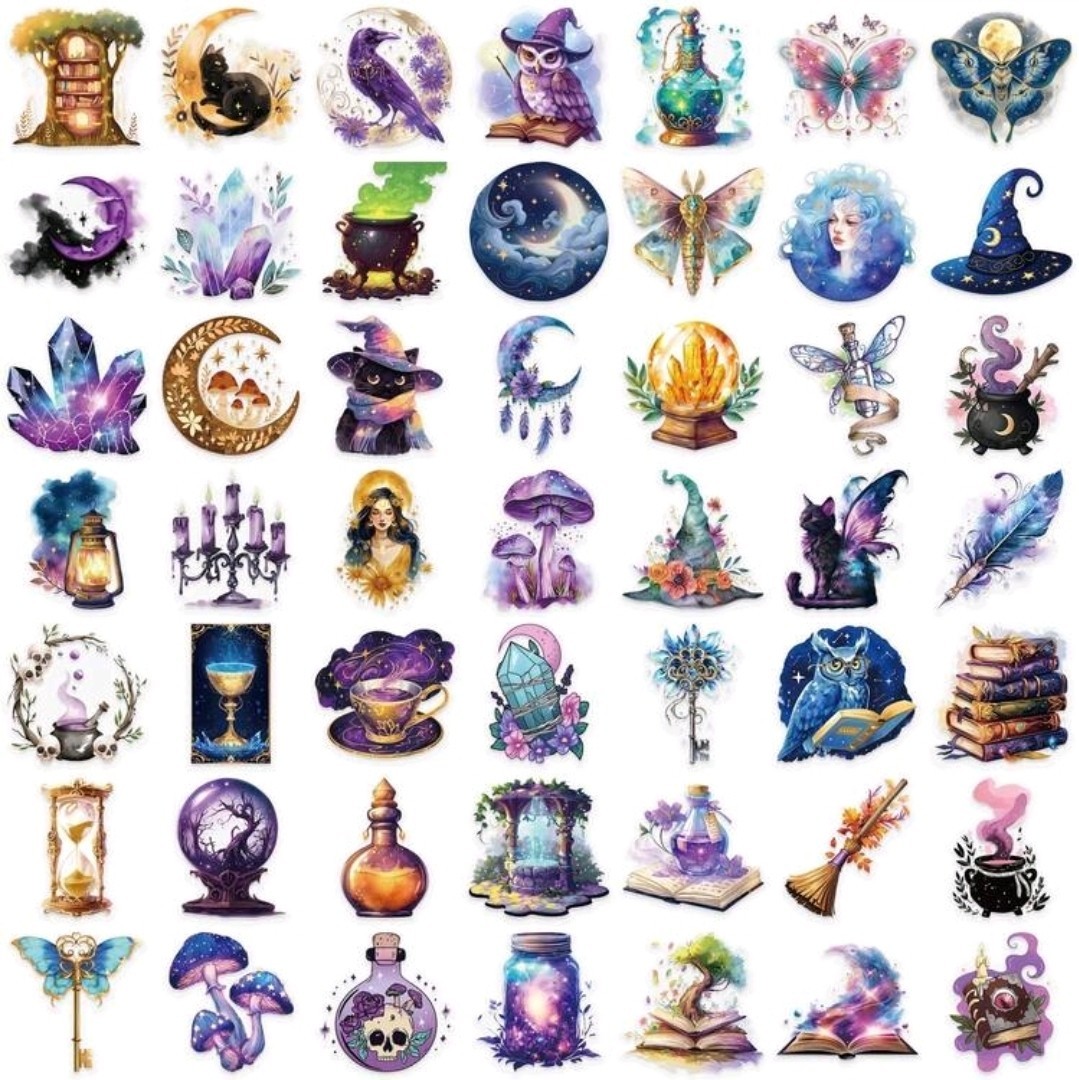 25 Pcs Retro Magic Planet High Def Artwork Vinyl Stickers Waterproof