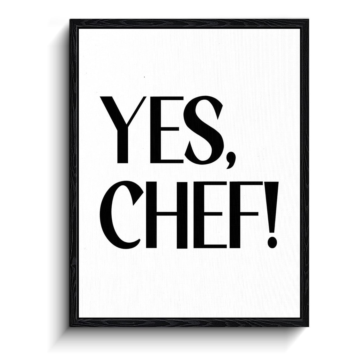 Yes Chef Quote Wall Art, yes chef message, minimalist wall decor, ready to ha…