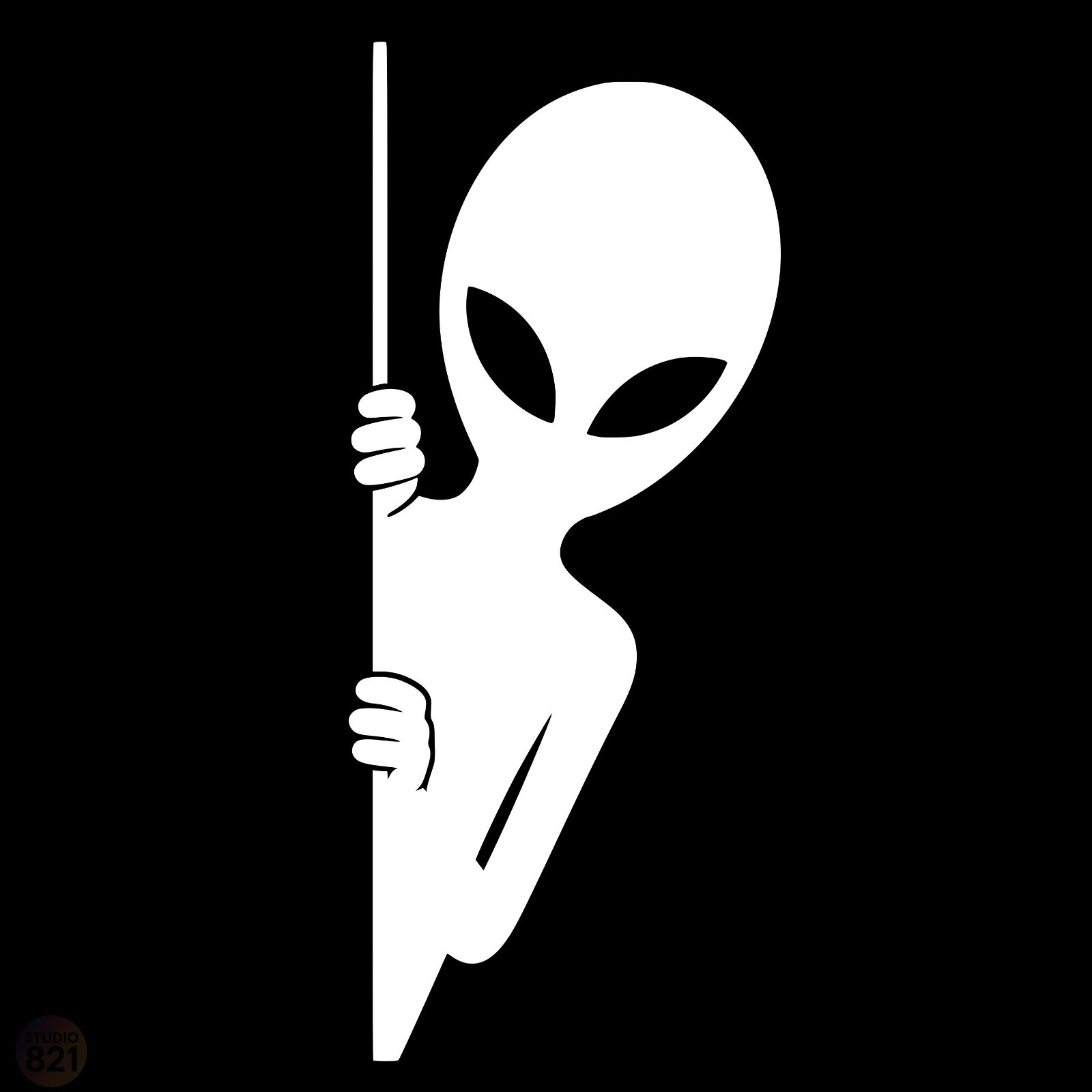 Alien Peeking Vinyl Decal Sticker – UFO – UAP Extraterrestrial Sci‑Fi Car Truck