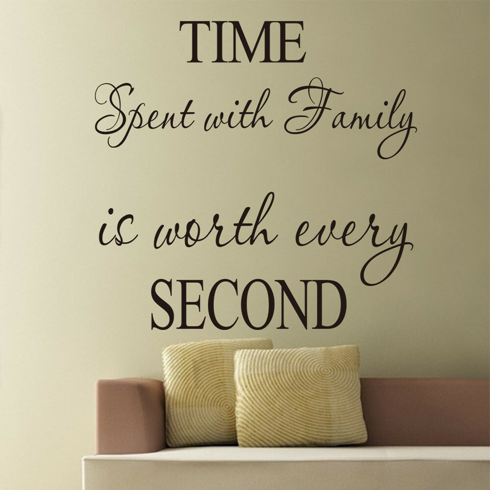 2 PCS Wall Sticker Time Spent With Family is Worth Every Second Vinyl Home Decor