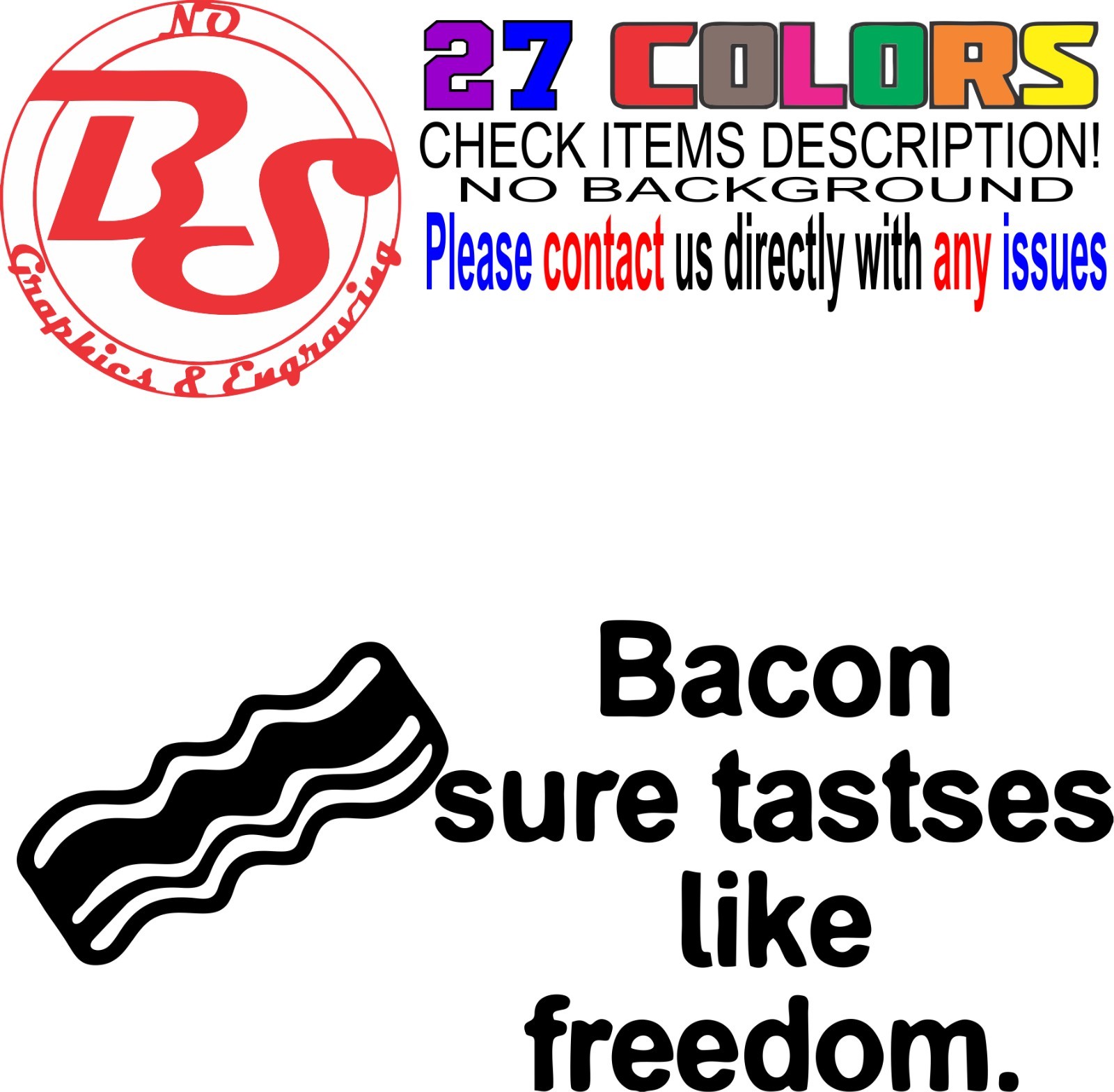 6" Bacon Vinyl Decal Beer Boobs Guns Smoker Meat Keto Carnivore BBQ Funny noBS