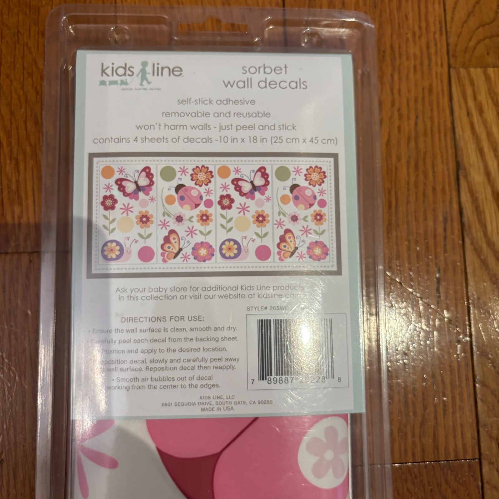 New Kids Line Sorbet Border Wall Decals Pink Butterfly Floral Nursery Decor