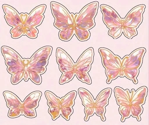 20 Stickers Holographic Butterfly, window clings I For kids rooms, wall deco