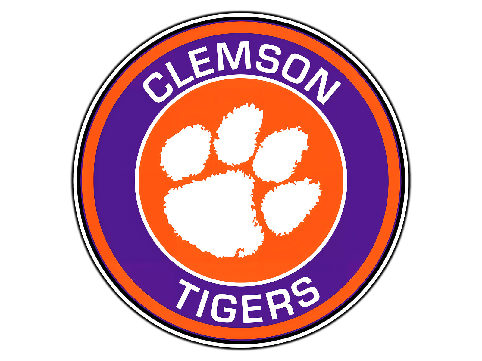 #0256 Clemson Tigers Emblem Logo Waterproof Vinyl Sticker Decal Die-Cut