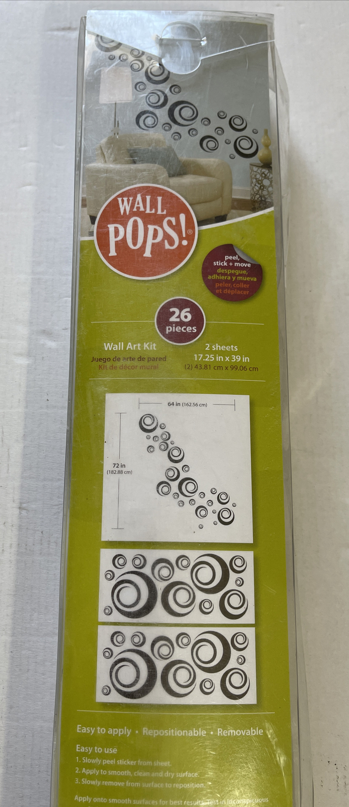 Wall Pops Art Pattern #WPK906- Ringlets- Peel & Stick – 26 Pieces