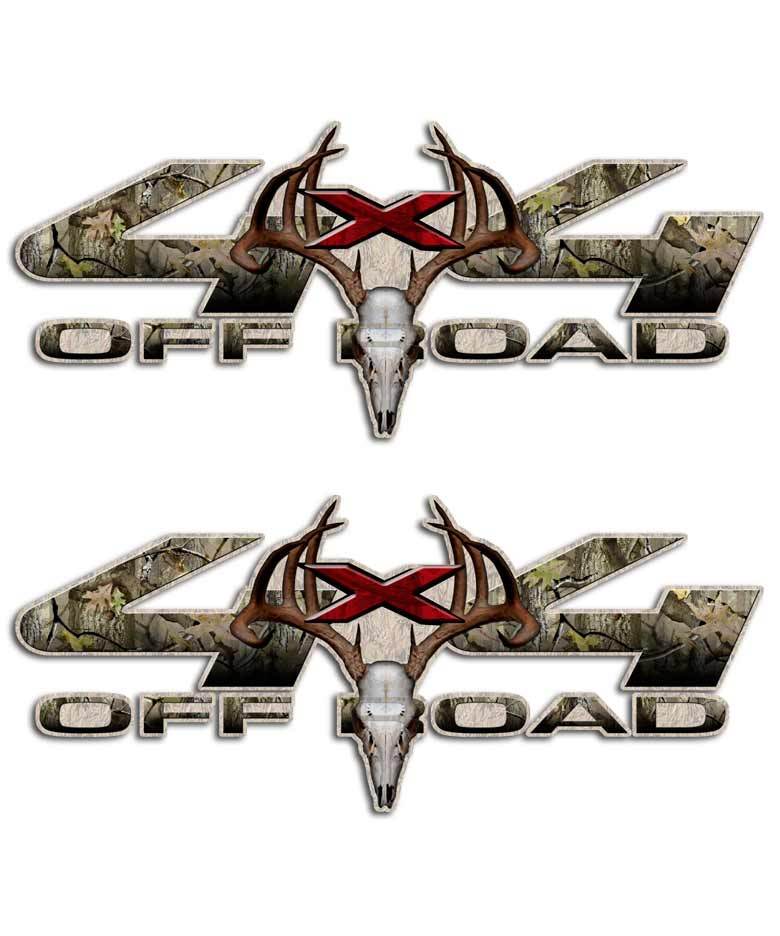 Archery Hunting Truck Sticker – 4×4 Skull Decals Camo Deer Decal Set for F250