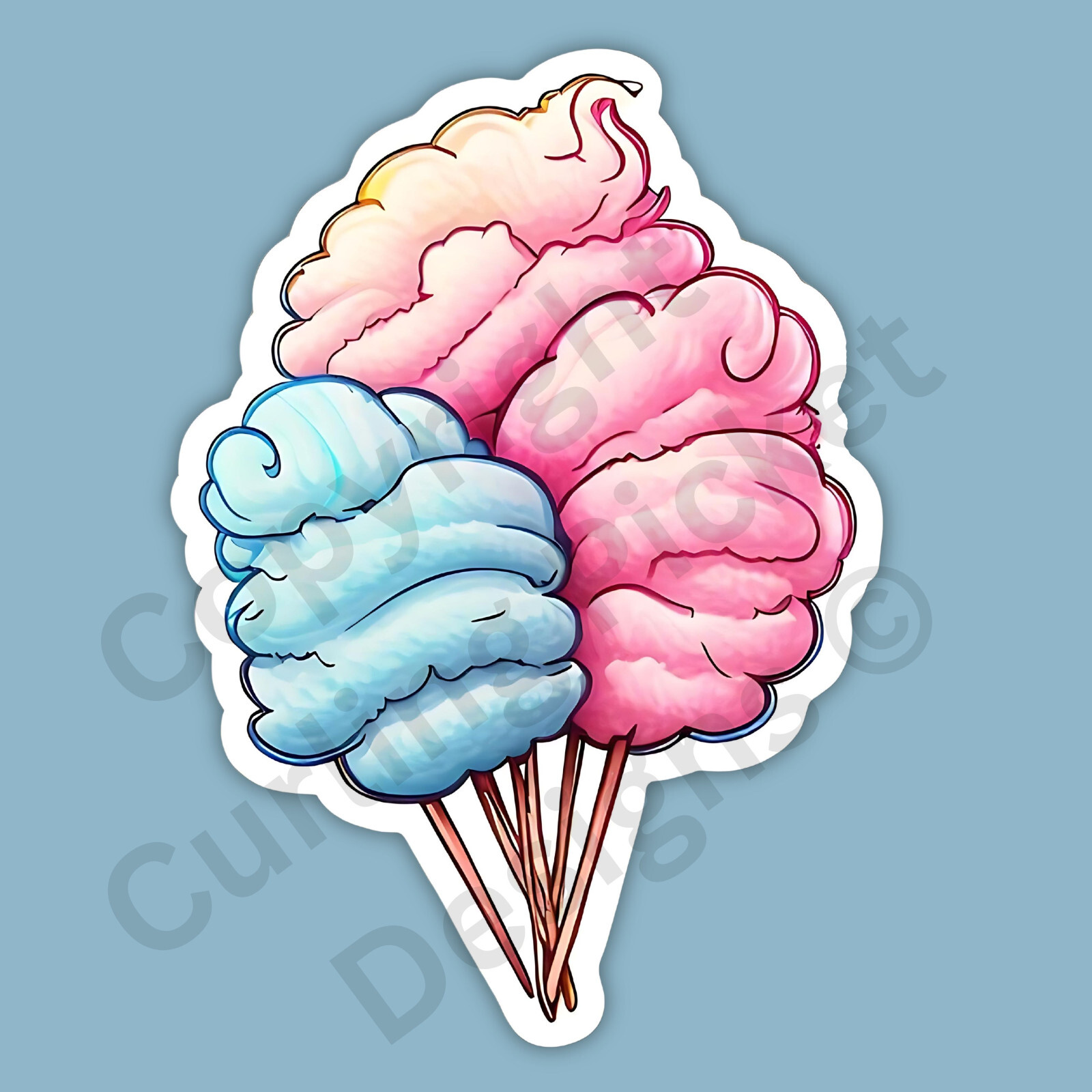 Cotton Candy Carnival Food Cute Sugar Feast 3" Vinyl Sticker