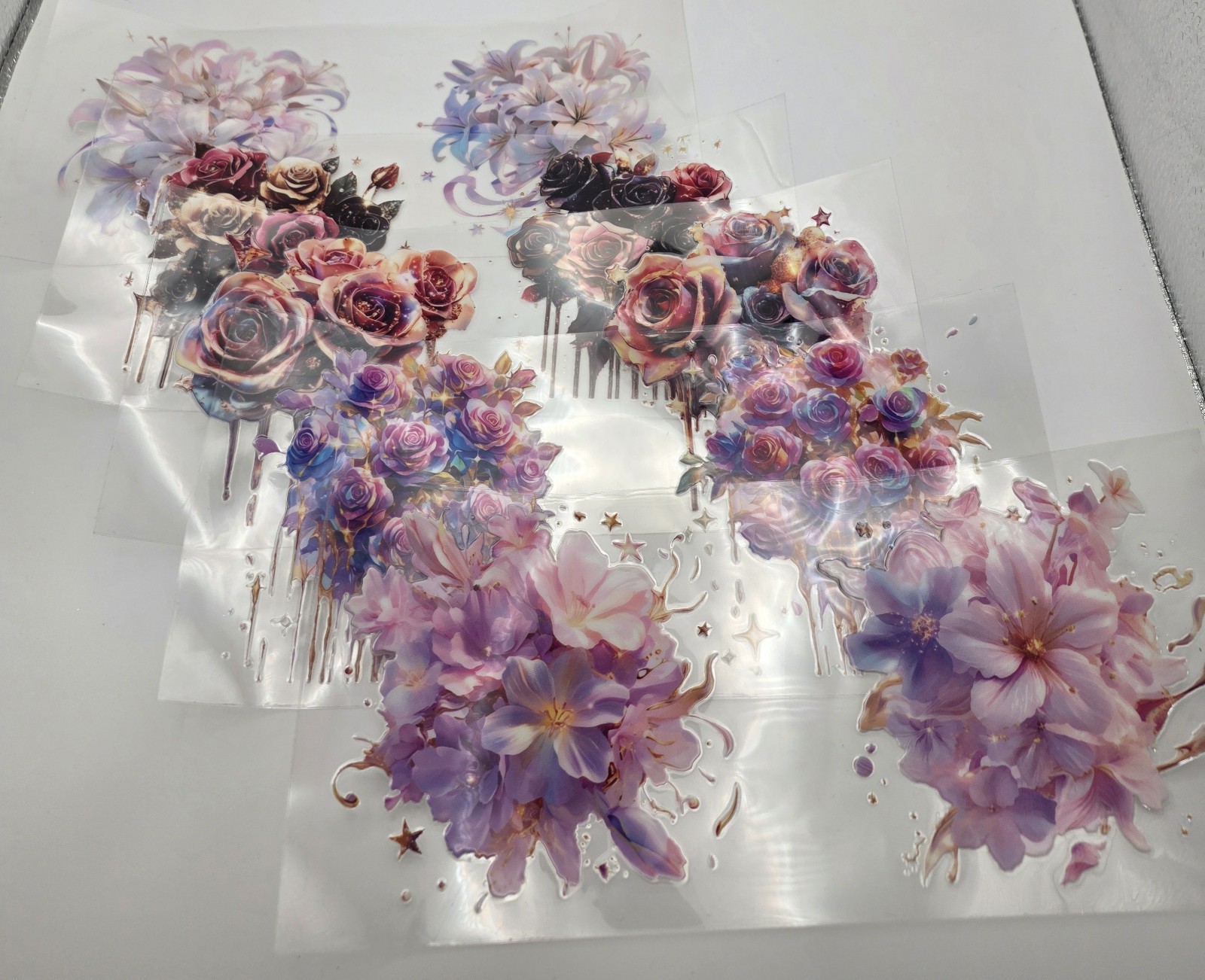 10 Sheets Vinyl Flower Decals 20 Total Floral Stickers Craft Scrapbook Car Tumbl