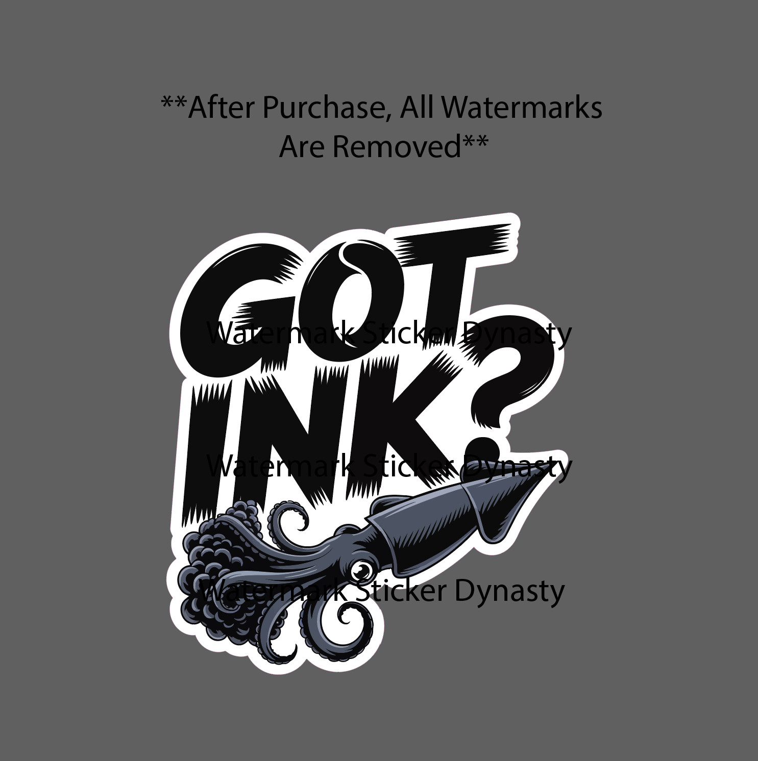 Got Ink Sticker Waterproof Decal Squid Animal Ocean Wildlife Nature Gift NEW