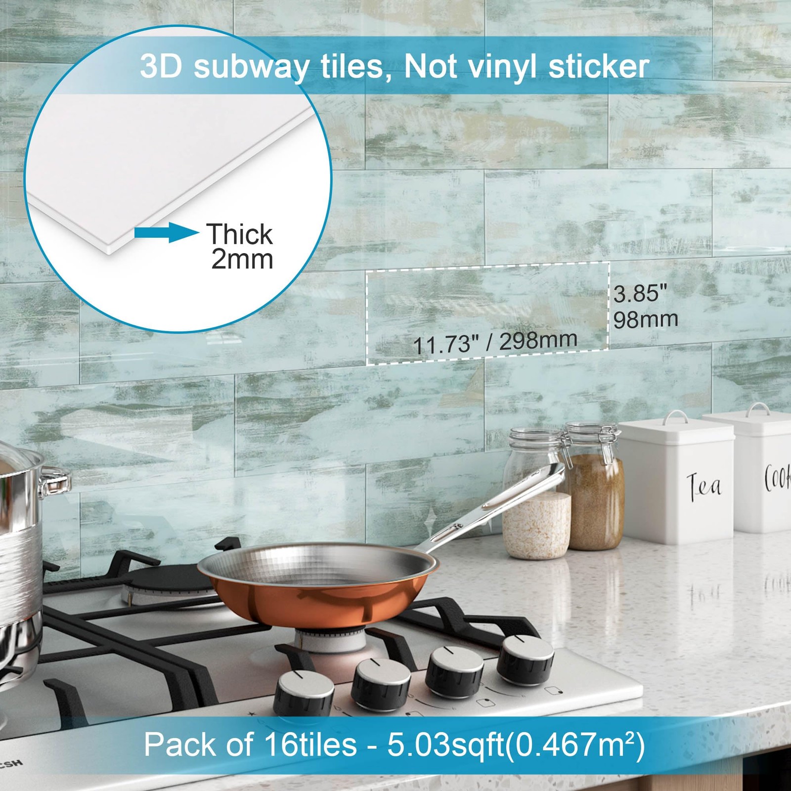 Peel and Stick Backsplash for Kitchen Tile,Peel and Stick Tiles for Walls Til…