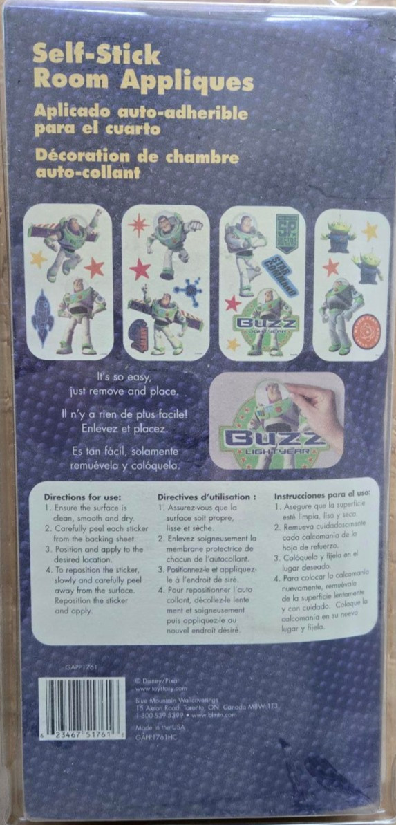 Buzz Lightyear Toy Story Wall Stickers Removable GAPP1761 Classic Disney Pixar