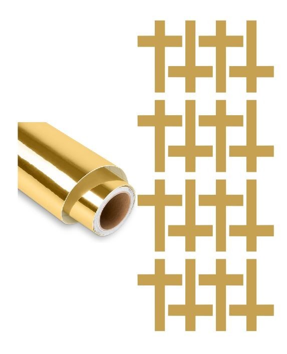 Cross Stickers Chrome Gold 2" Religious Envelope Seals Church DC27