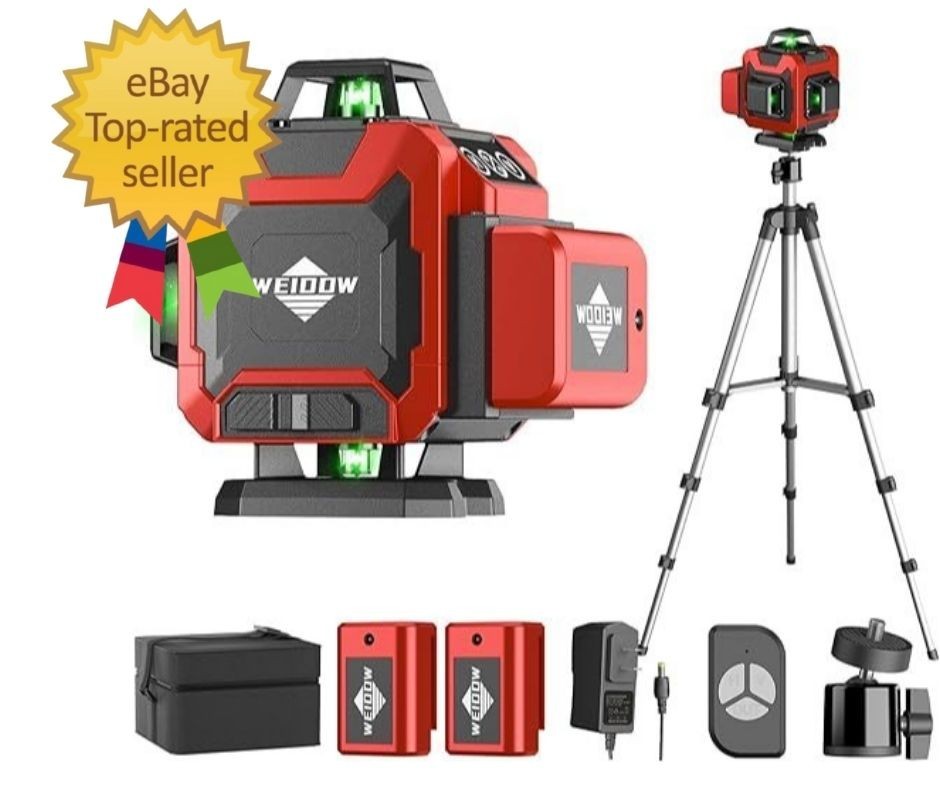 Laser Level 360 Self Leveling with Tripod,WEIDDW 4D Lazer Level,4×360° Cross Lin