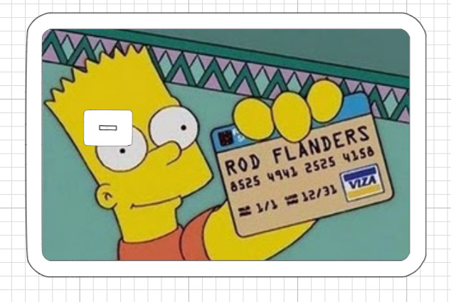 Simpsons Credit Debit ATM Card Skin Sticker Bart Homer Money Ned Rod Flanders