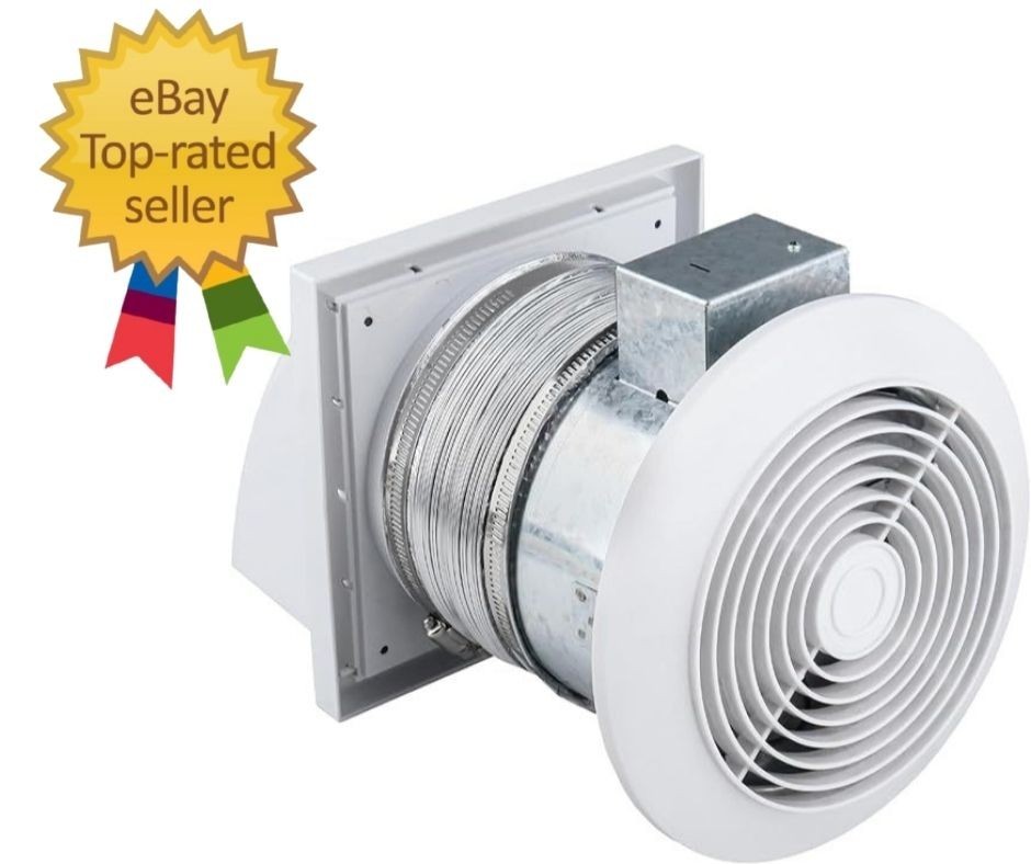 512M 6" Through Wall Exhaust Fan 80CFM 4.0 Sones Bathroom Kitchen Vent