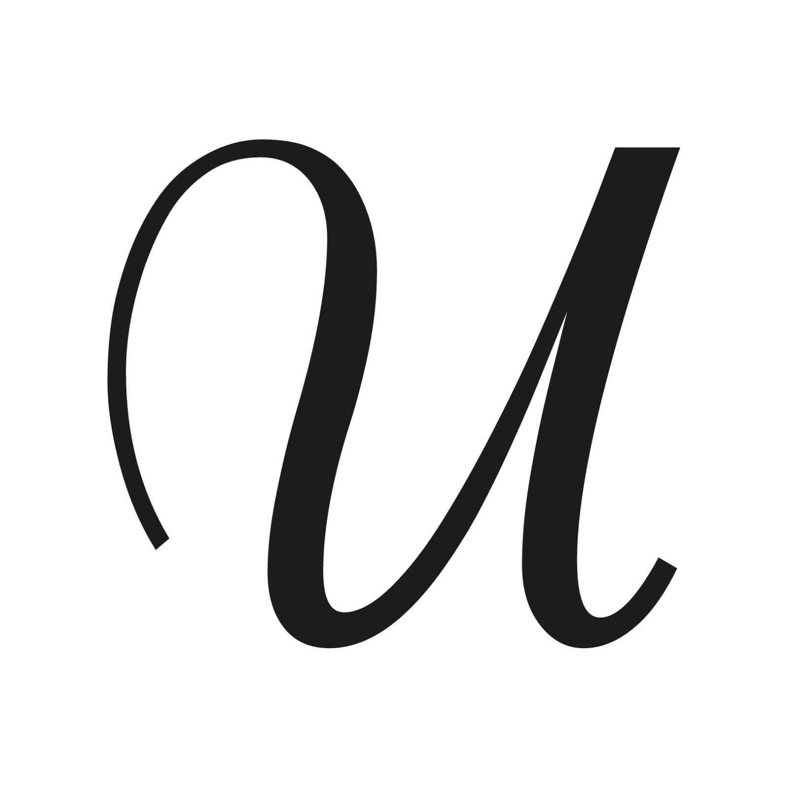 Script Letter U Initial Font Vinyl Sticker Decal Monogram Elegant