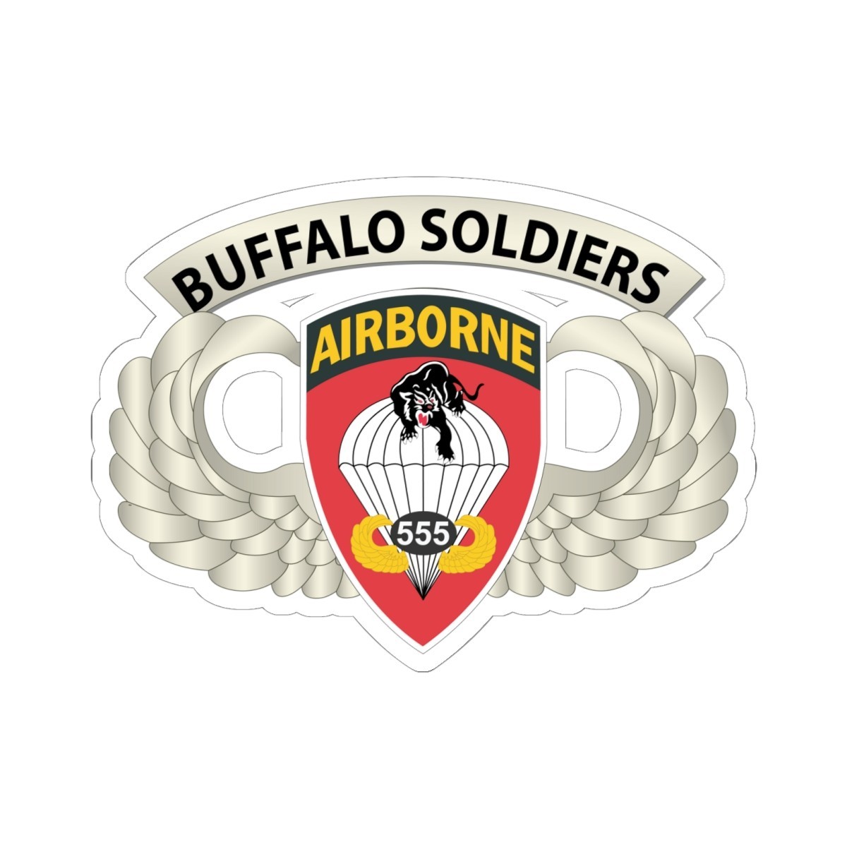 Kiss-Cut Stickers – Army – Airborne Badge – 555th Parachute Infantry Bn – SSI