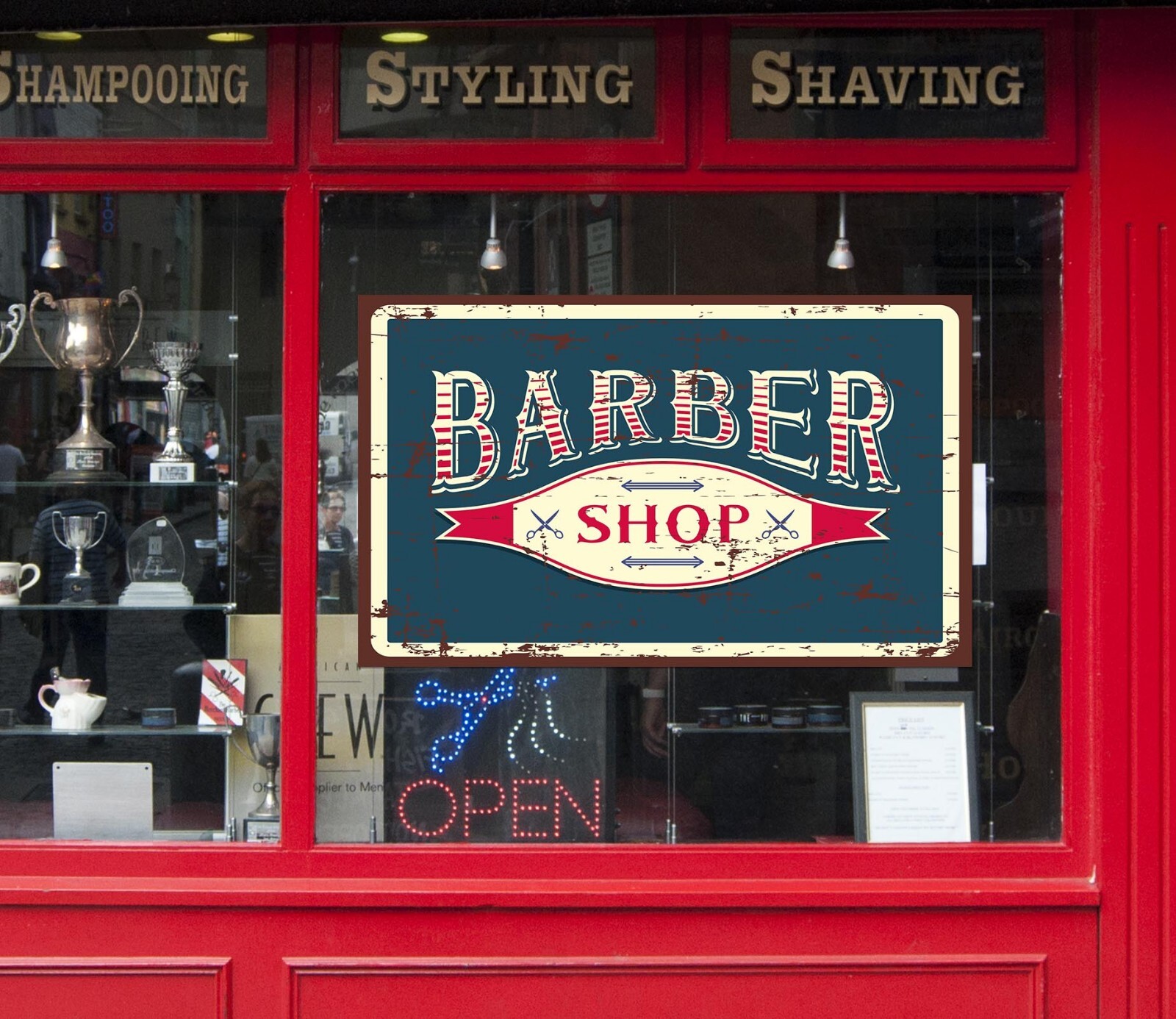 3D Man Hair Cut A425 Barber Shop Window Stickers Vinyl Wallpaper Wall Murals Amy
