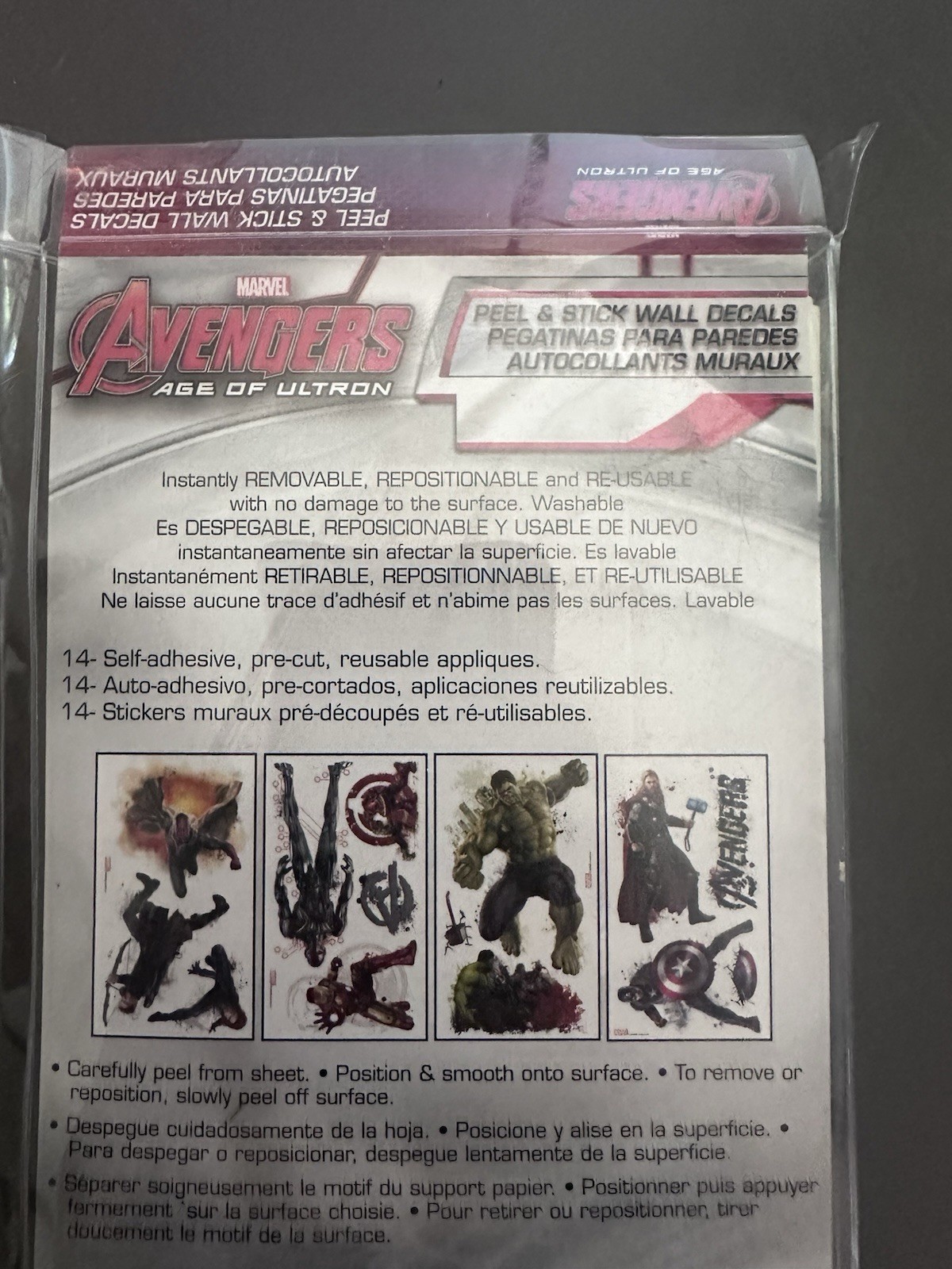 Avengers Age of Ultron Peel and Stick Wall Decals, Removable and Repositionable