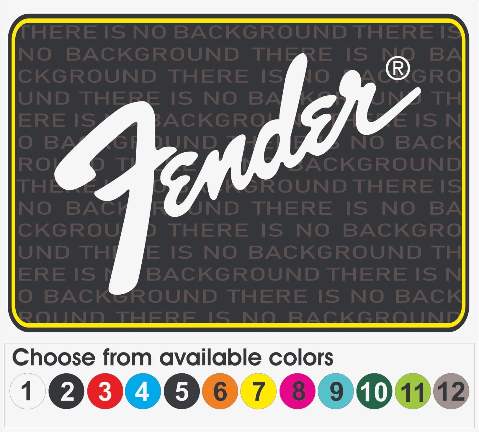 This decal/sticker is compatible with Fender Guitars retro and others 8"
