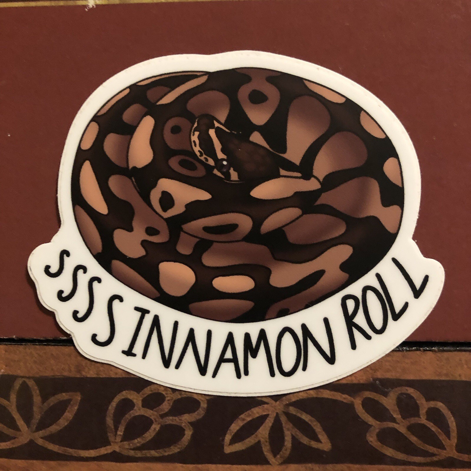 Ball Python Cinnamon Roll Sticker 2.5×3”