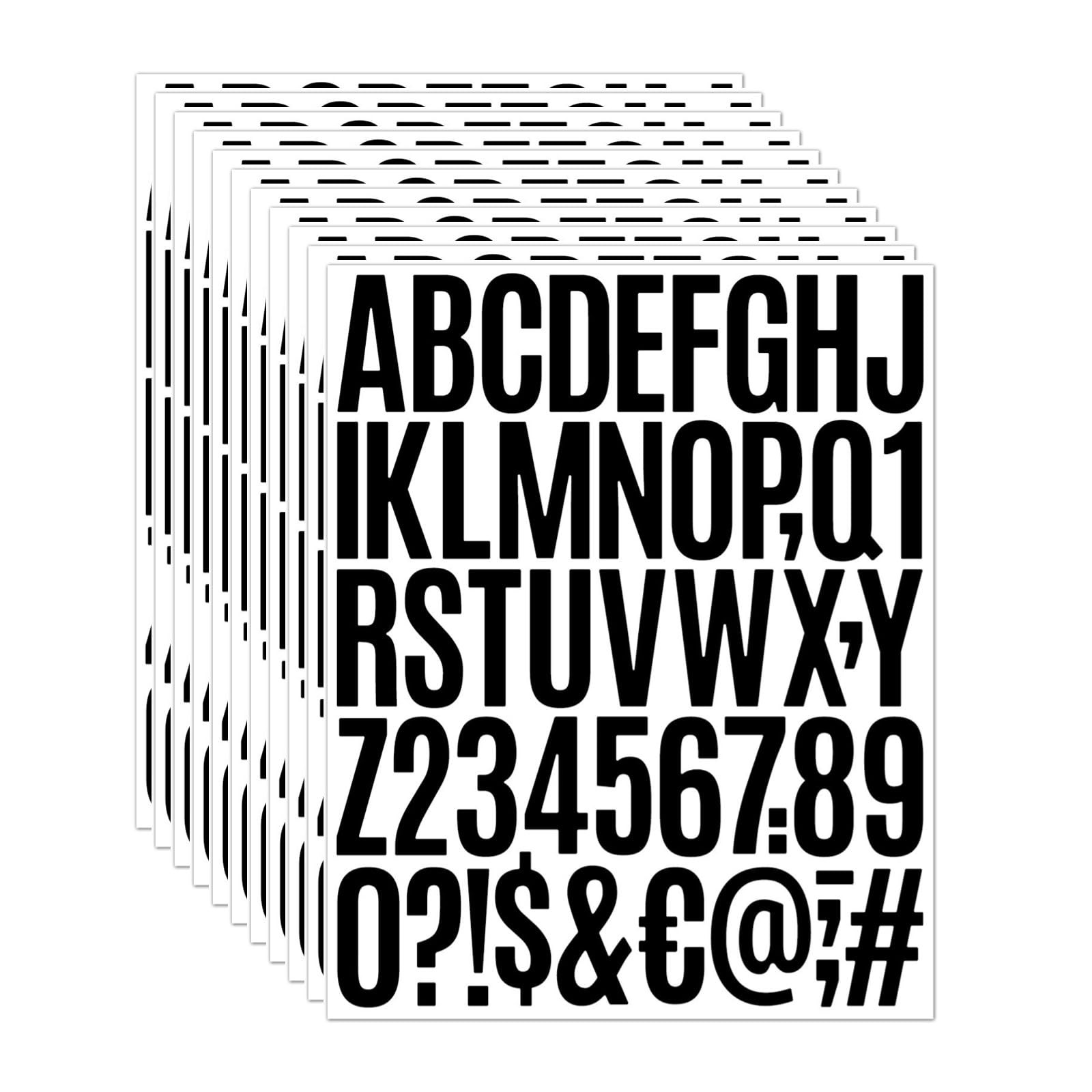 2 Inch Black Vinyl Sticker Decal Set 500 Pcs Letter Number Symbol Stickers