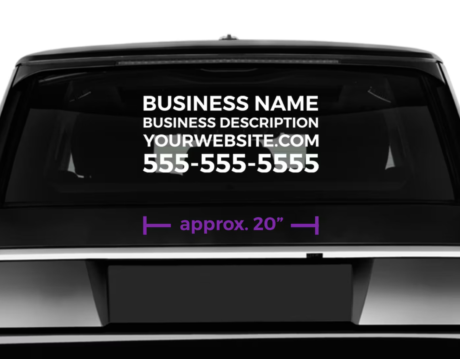 Custom Business Car Vinyl Decal Sticker – Back Windshield Custom Business Car