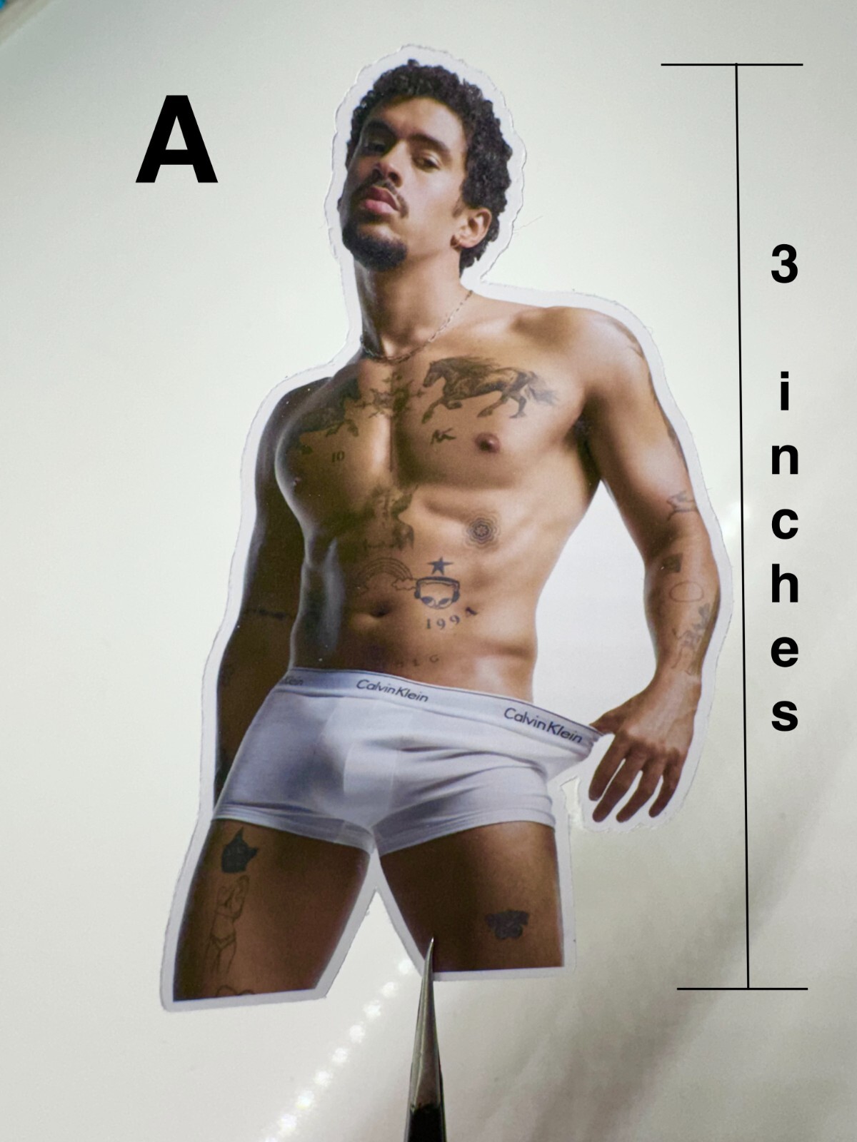 BAD BUNNY 3" STICKER CALVIN KLEIN SHIRTLESS PHOTO 3" DIE CUT STICKER FAN GIFT