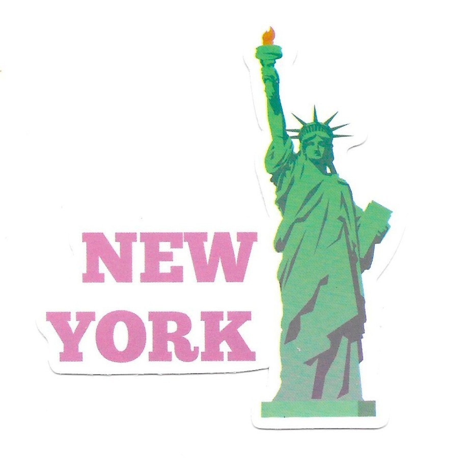 New York City Vinyl Sticker Statue of Liberty Pink NYC Souvenir Laptop Decal