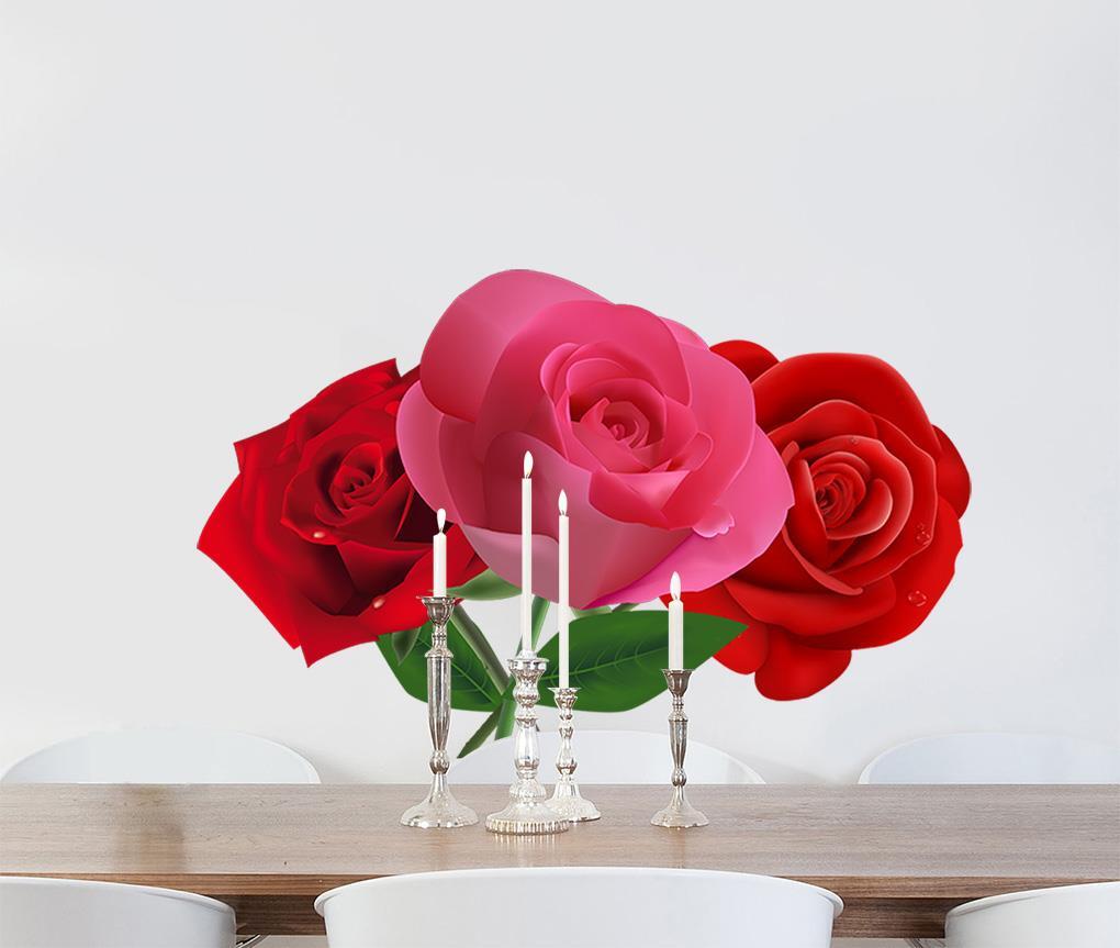 Roses Flowers Wall Sticker Decal Bedroom Home Decor Art Mural WC122
