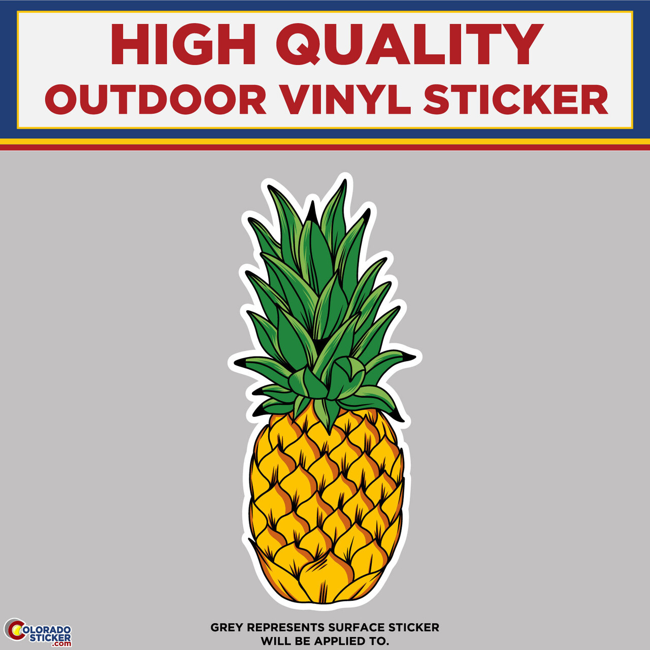 Pineapple, High Quality Vinyl Stickers