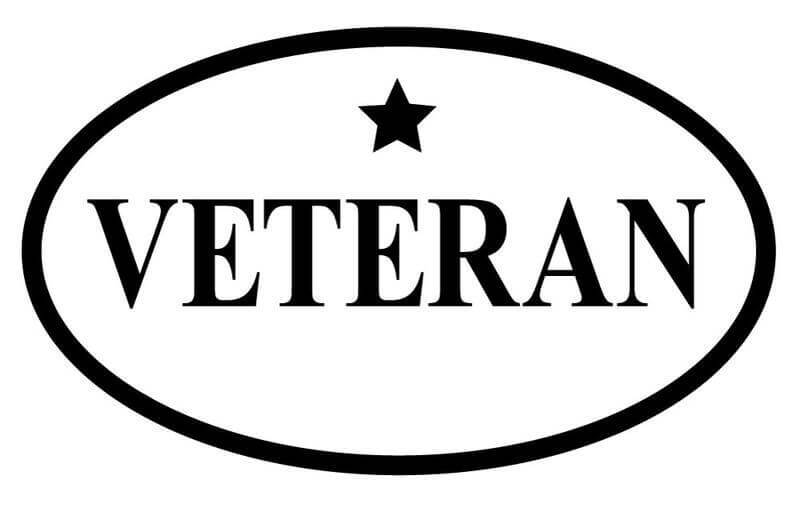 Veteran Oval – Postcard Sized Vinyl Sticker 6" x 3.5"