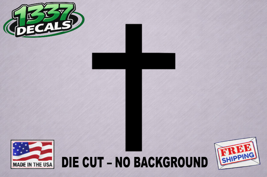 Christian Cross Vinyl Decal Sticker – Jesus Christ Religious Car Window