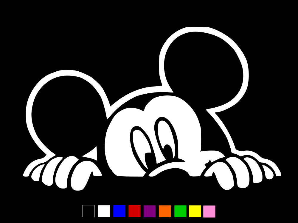MICKEY MOUSE PEEKING Vinyl Decal Laptop Window Car Sticker CHOOSE SIZE COLOR