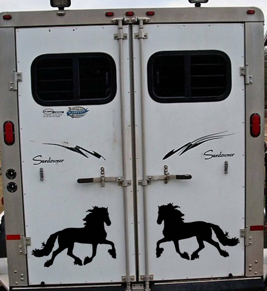 Friesian Horses Sticker OS 147 12" horse Decals draft horse 2 decal set