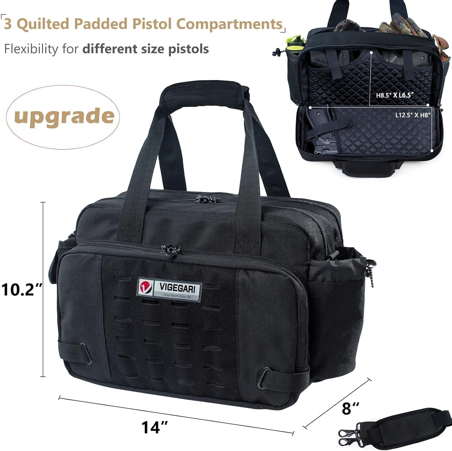 Pistol Range Bag Shooting Gun Bag for Pistols Gun Case for Handguns Gun Range Ac