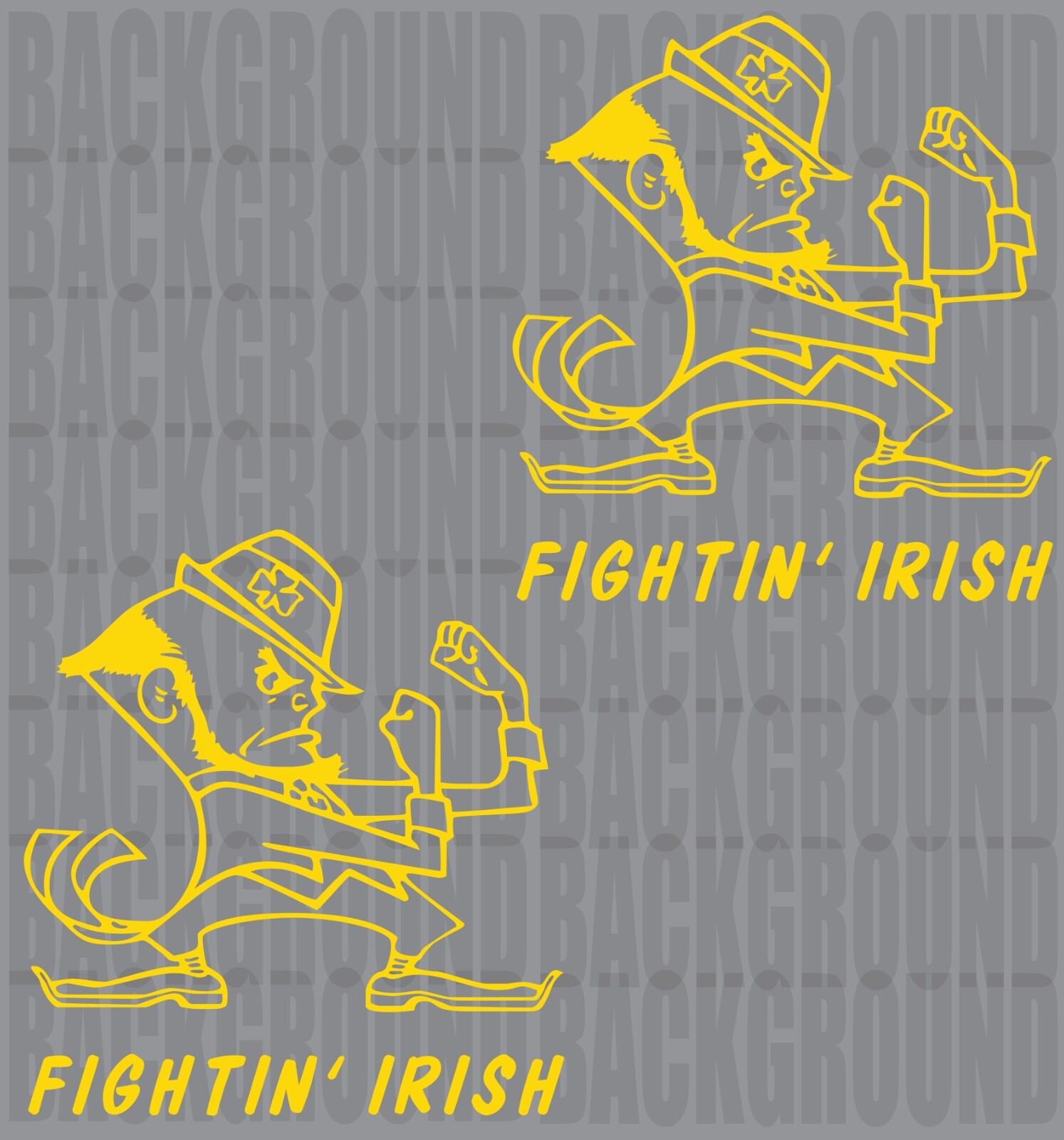2 University of Notre Dame Leprechaun Cornhole Decals LARGE 11×10.5" Stickers