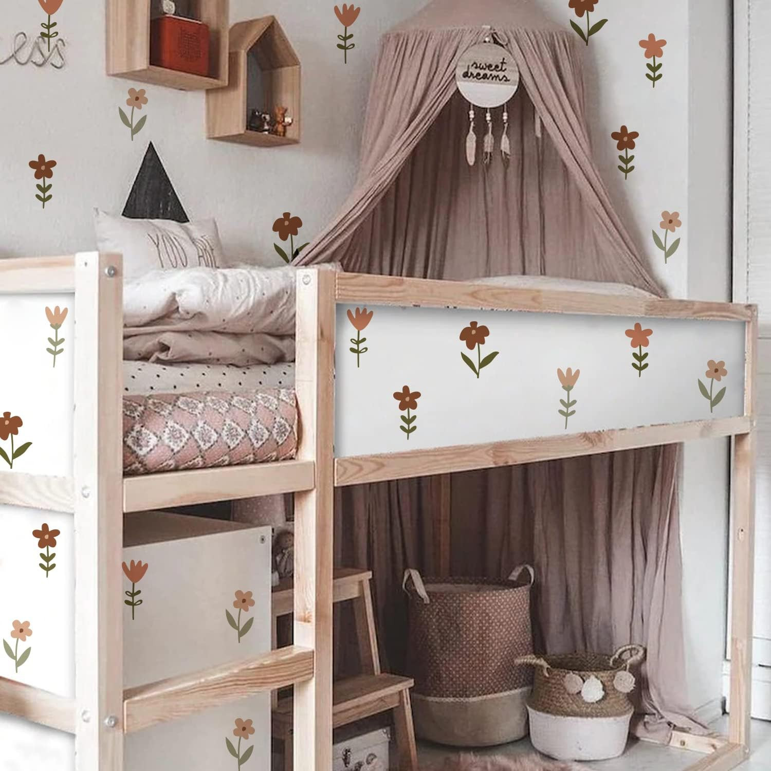 Nursery Wall Stickers Boho Kids Room Decor Girls Bedroom Removable Wall Decals V
