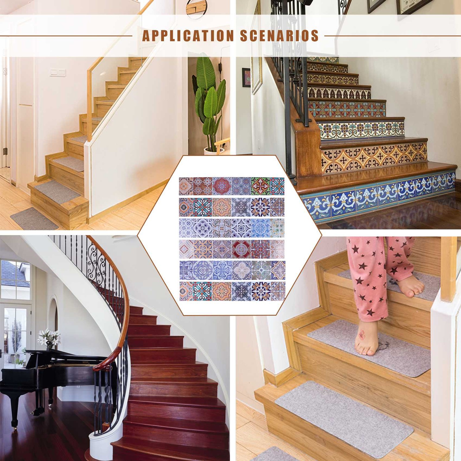 Peel and Stick Tile Backsplash Stair Riser Decals DIY Tile Decals Mexican3749