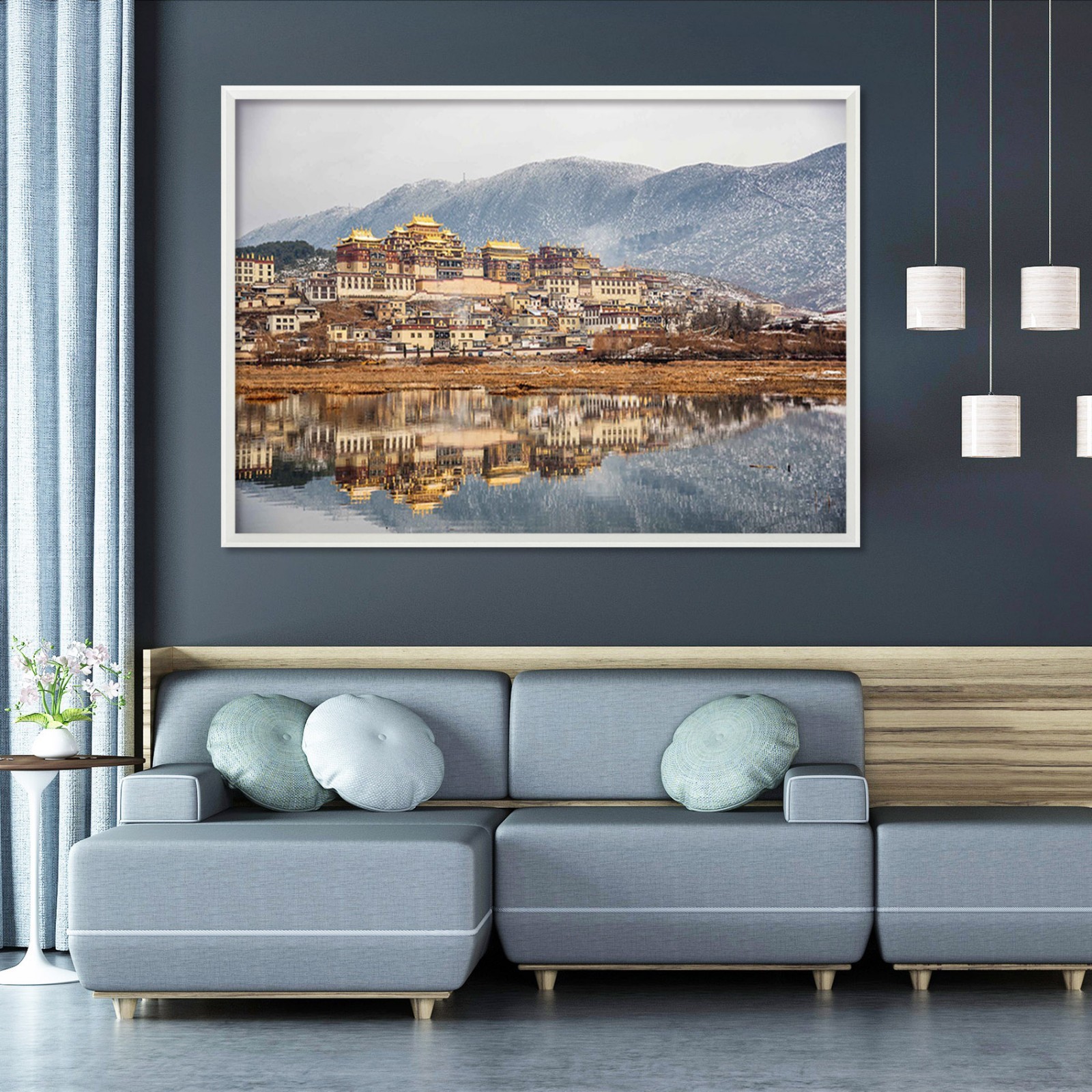3D Small Town River 4 Framed Poster Home Decor Print Painting Art AJ WALLPAPER