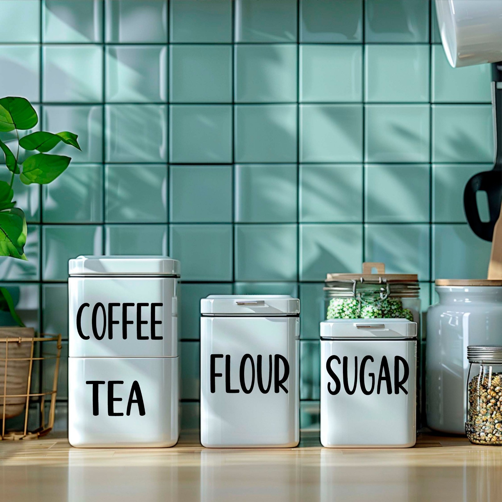 Oatmeal label canister jars storage custom Pantry kitchen organization vinyl