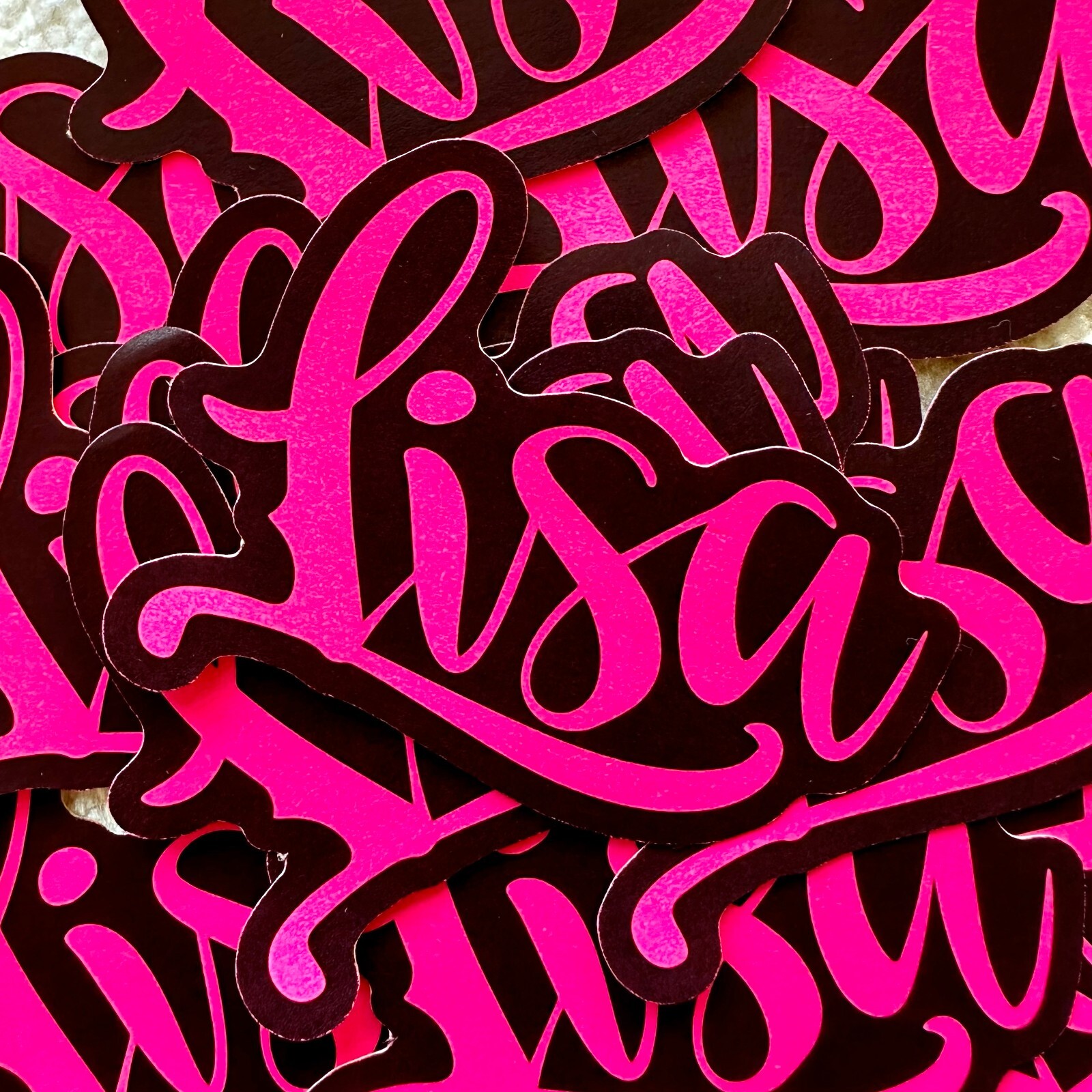 Neon Name Sticker Pack : LISA | for school or Office | graffiti | Calligraphy