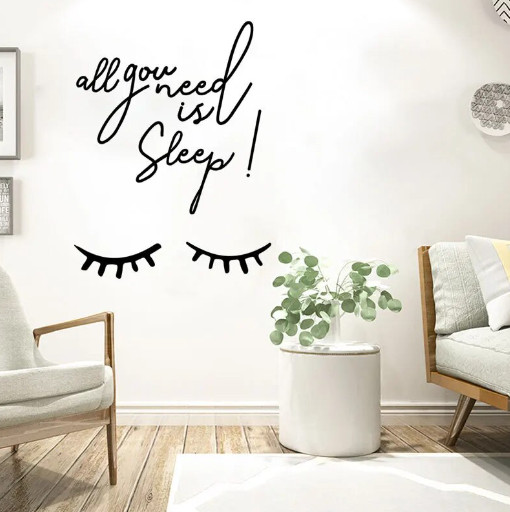 'All you need is Sleep' Quotes Wall Stickers Home Decor Living Room Bedroom