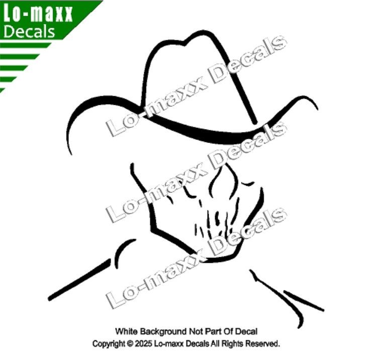 Cowboy Skull Biker Gothic Vinyl Decal Western Sticker for Truck Car Laptop