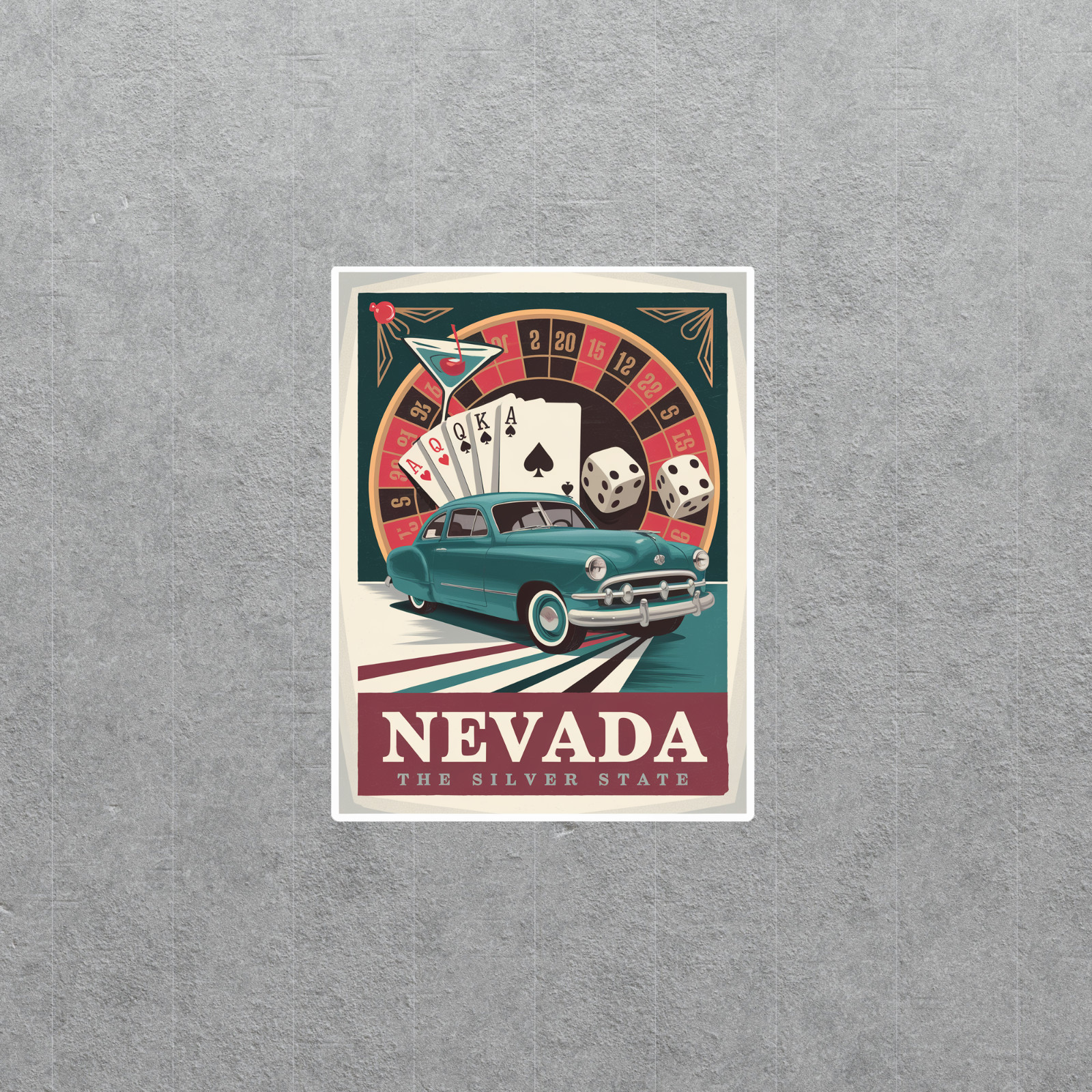 Vintage Nevada Silver State Gambling Casino sticker Sticker Decal Car Bumper Lap