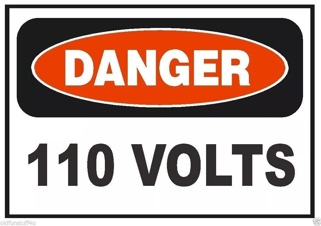 Danger 110 Volts Electrical Electrician Safety Sign Sticker Decal Label D214
