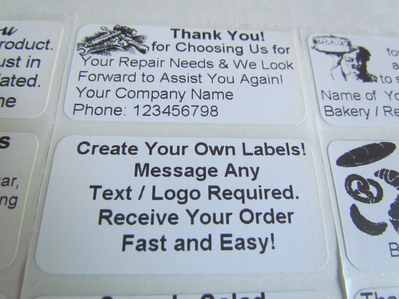 100 Custom Labels Stickers Personalized Tag 2"x1" Shipping Business Inventory