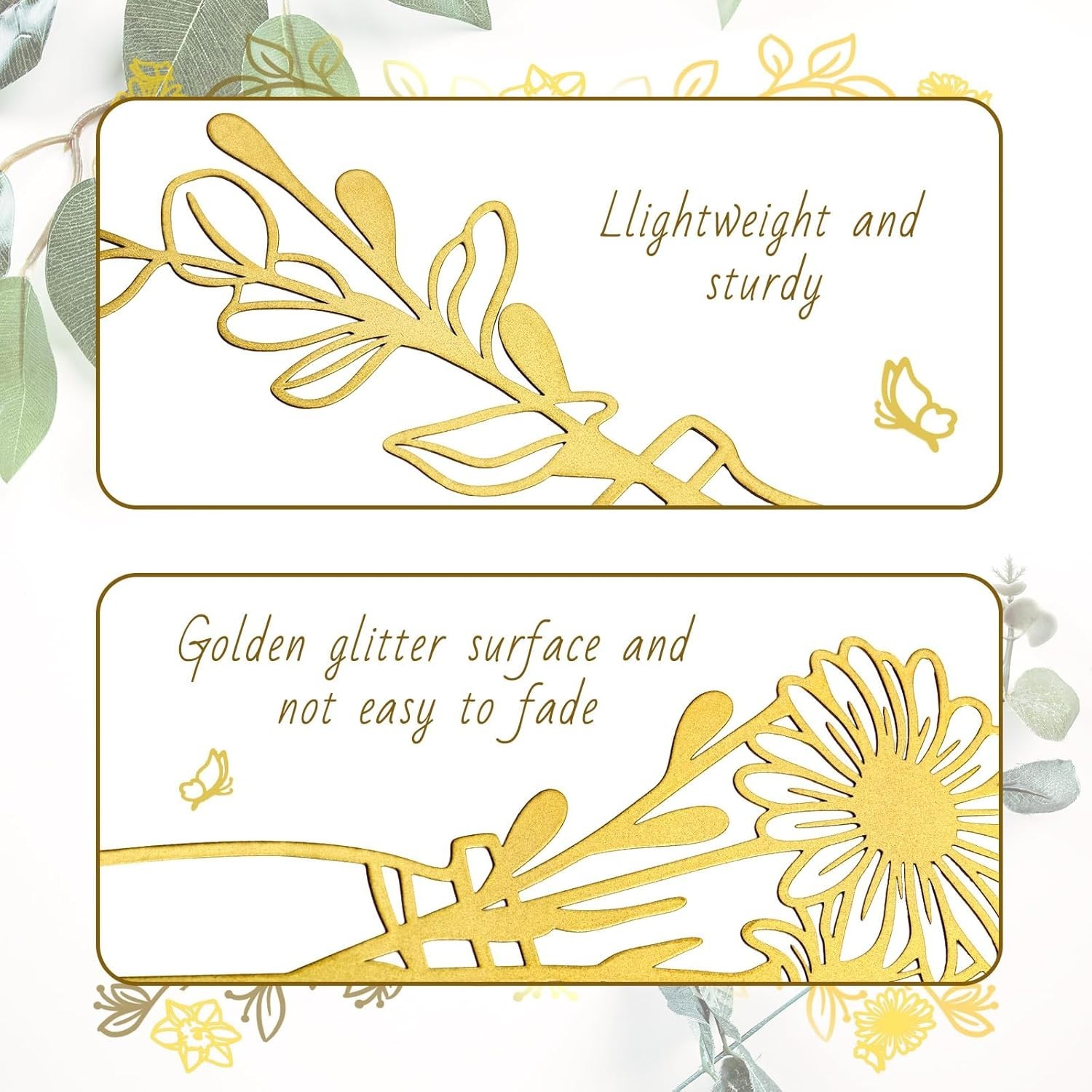 Minimalist Gold Metal Flowers Wall Sculpture Set – Perfect for Living Rooms