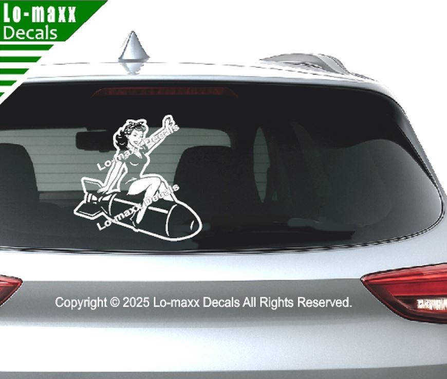 WW II Hot Sexy Girl Bomb Nose Art Decal Die Cut Vinyl Sticker Multi Size/Color